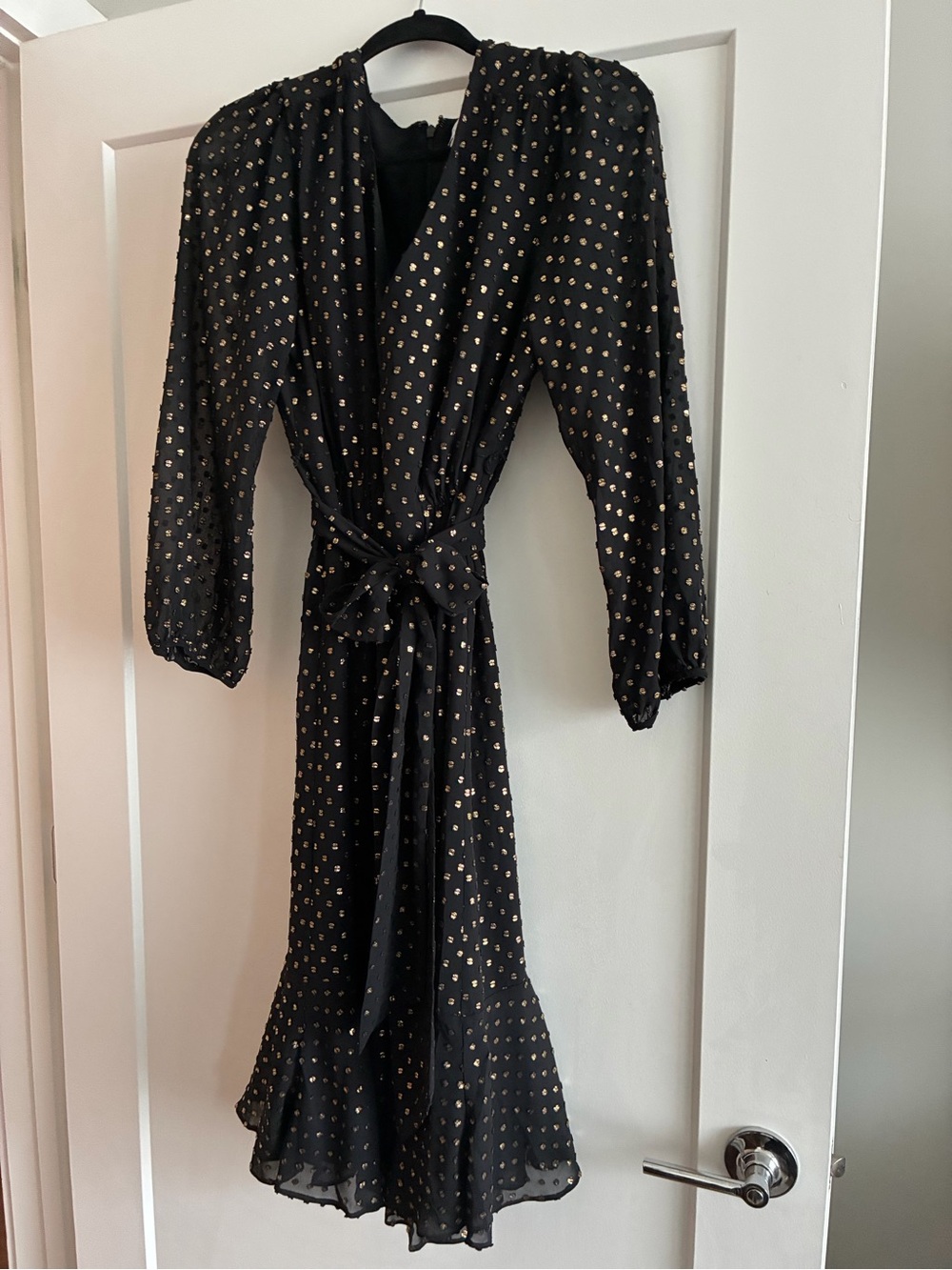 J. Crew Black Dress with Gold Dot Print